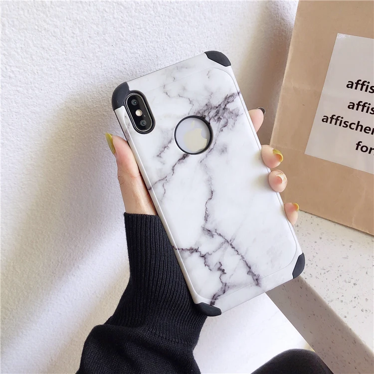 Модные Ретро Белые Черные мраморные анти-осенние Чехлы для iphone X Max XR X XS Max 7 8 Plus Мягкий чехол для iphone