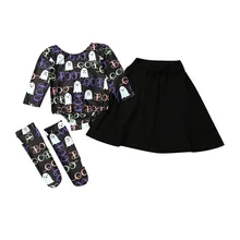 Детский хлопковый комбинезон на Хэллоуин для новорожденных девочек и мальчиков+ плащ+ носки, комплект из 3 предметов