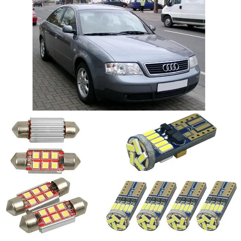 Внутренние светодиодные автомобильные фонари для audi A6 4b2 c5 СЕДАН для чтения купольные лампы для автомобилей Ошибка номерного знака свет 12 шт./лот