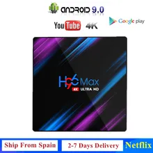 H96 max Android 9,0 ТВ приставка Smart 4K RK3318 Четырехъядерный 4 ГБ 32 ГБ H.265 WiFi медиаплеер Netflix телеприставка IP tv