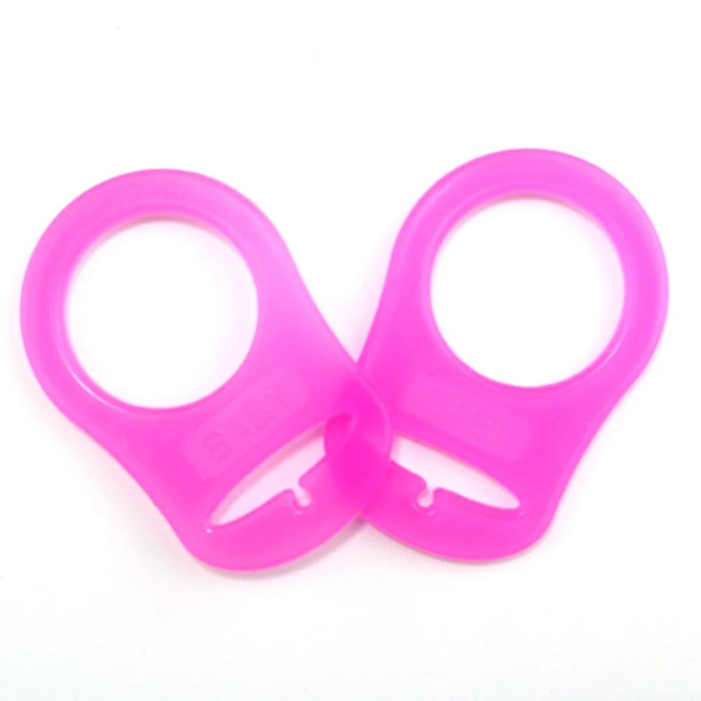 hot pink 100 шт прозрачное пищевое Силиконовое детское кольцо для соски без бисфенола, пустышка, держатель для мам, держатель для соски, переходное кольцо для NUK - Цвет: hot pink