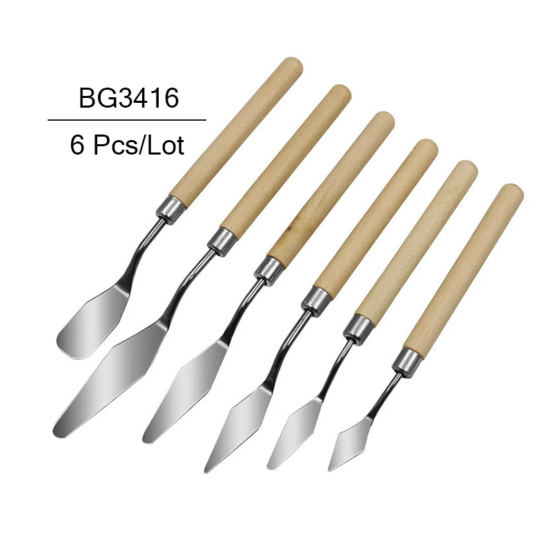 3Pcs Stainless Steel Oil Painting Knives #0 #5 #14 Artist Crafts Spatula  Palette Knife Pigment Blender Mixing Scraper Art Tool