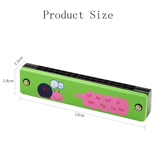 Hot Wooden Painted Toy Musical Instrument Play16-Hole Harmonica Parent-Child Puzzle Baby Early Education Toys for Children Gift 3