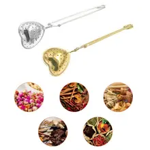 В форме сердца чай Травяные специи приправы кухонные щипцы с длинной ручкой чай круглое ситечко Infuser Фильтр интервал диффузор