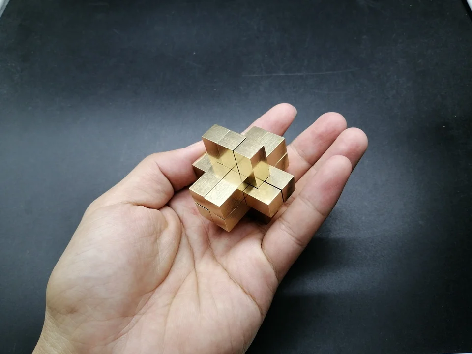 9 столпов перекрестная структура 3D игра-головоломка игрушка Китайский Конг Мин замок коллекционирование, хобби медная металлическая модель