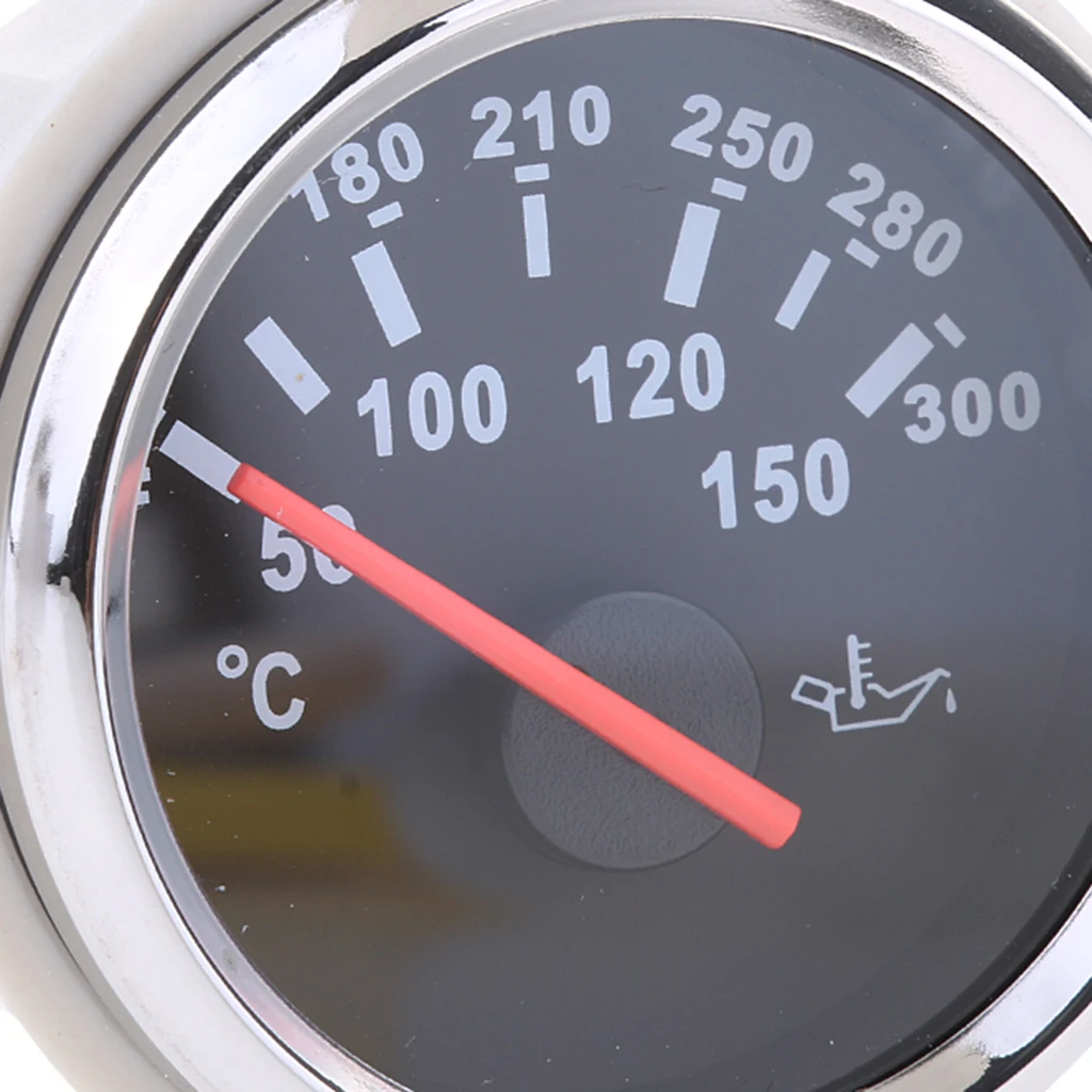 52mm 2'' 9-32V 50-150 Celsius Degree Marine Boat Oil Temperature Gauge Waterproof  Anti-fog Function Dust-proof Grade Gauge