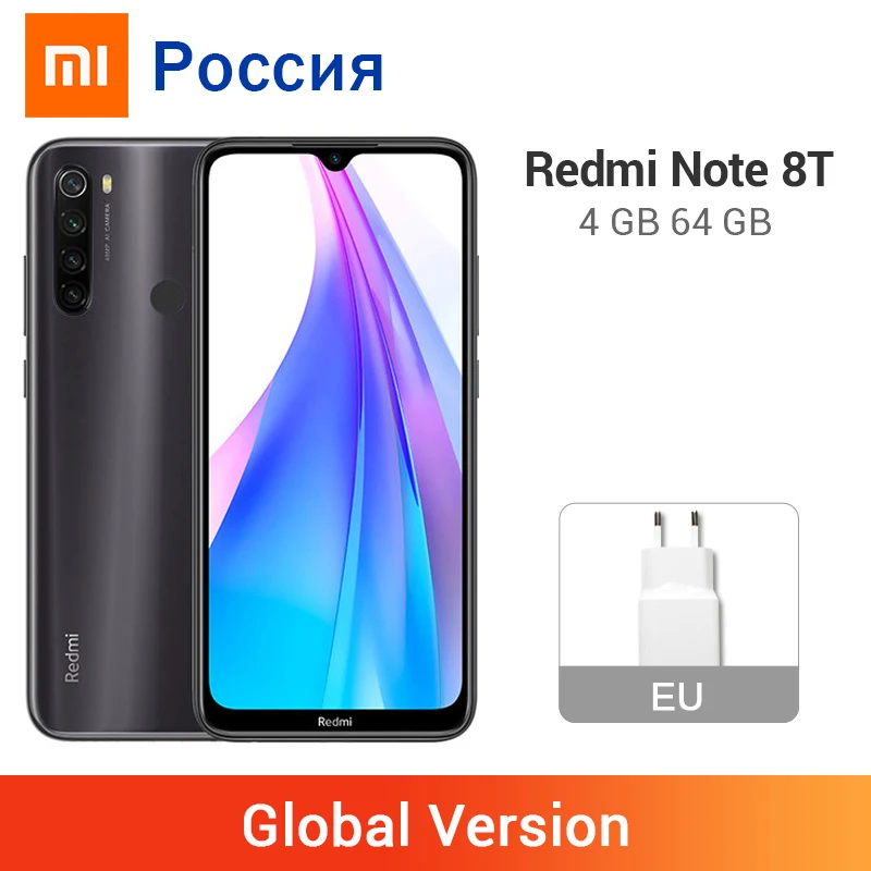 Телефон Xiaomi Redmi Note 8 T 4 Гб ОЗУ 64 ПЗУ NFC Восьмиядерный процессор Snapdragon 665 смартфон 4000