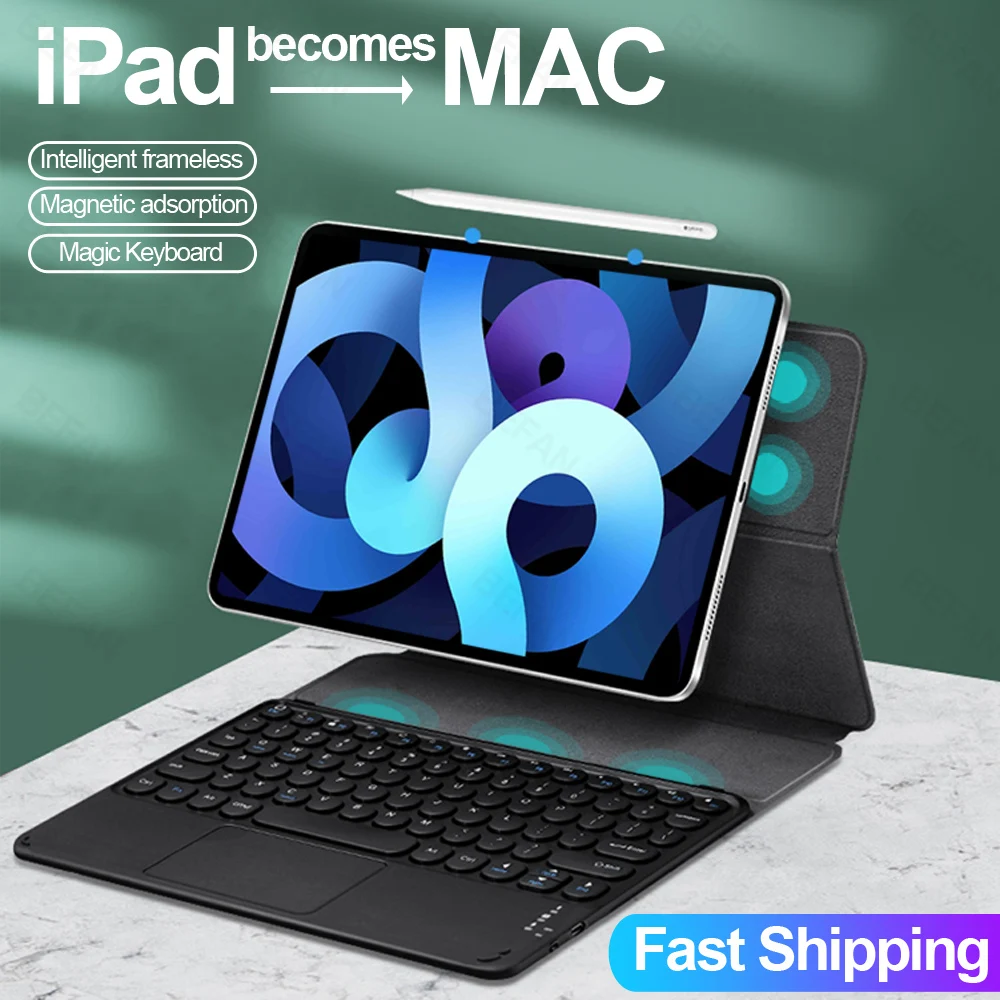 Для iPad Pro 12 9 чехол 2020 11 2018 Air 4 10 Magic Touchpad Клавиатура Магнитная ультра тонкая Bluetooth