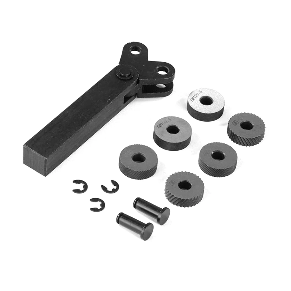 7pcs Dual Wheel Knurling Tool Set Wheel Linear Pitch Knurl Kit Lathe Cutter Knurling lathe Set gear hob cutter knurling tool set