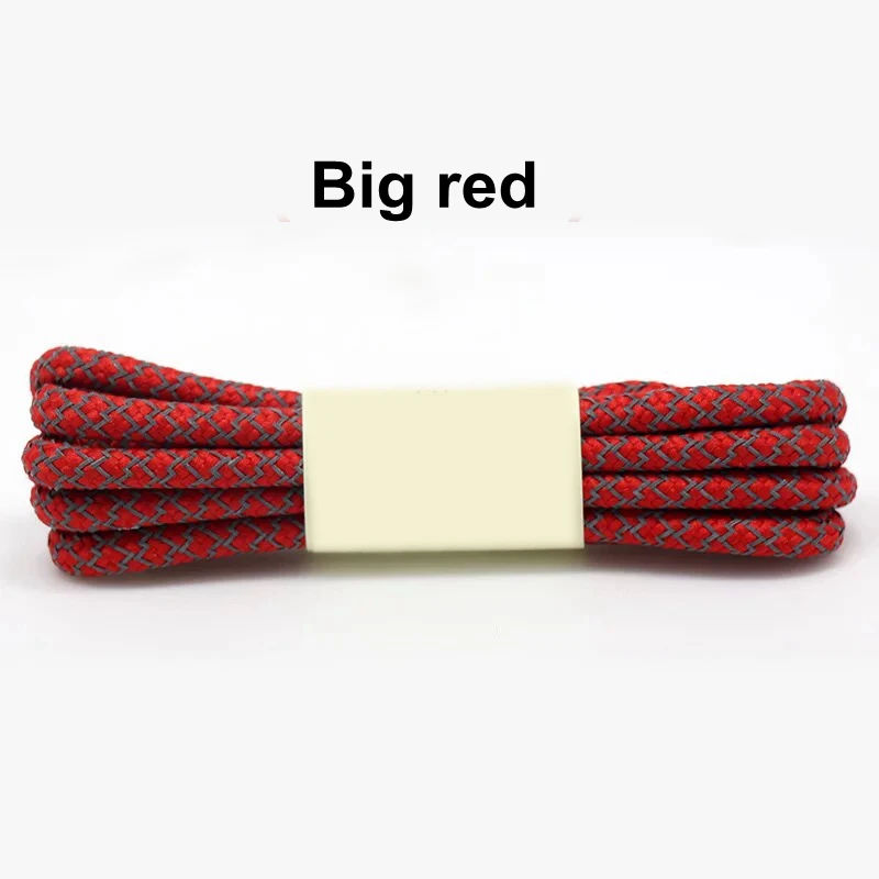 1 пара, 3M, светоотражающие шнурки, круглые кроссовки, шнурки, унисекс, повседневная обувь, шнурки, 19 цветов, длина 100 см, 120 см, 140 см, 160 см, см - Цвет: Big red