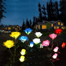 

Solar LED Light Outdoor Garden Lawn Lights Rose Flower Decoration Landscape Lamps for Path Pavilion Villa Solar Garden Lawn Lamp