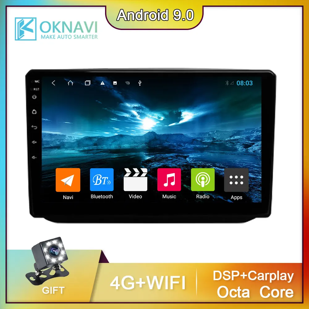 

10 Inch Android 9.0 Car Navigation GPS For Skoda Fabia 2 2007-2014 Multimedia Player Carplay WIFI DSP Radio 2 Din No DVD Player