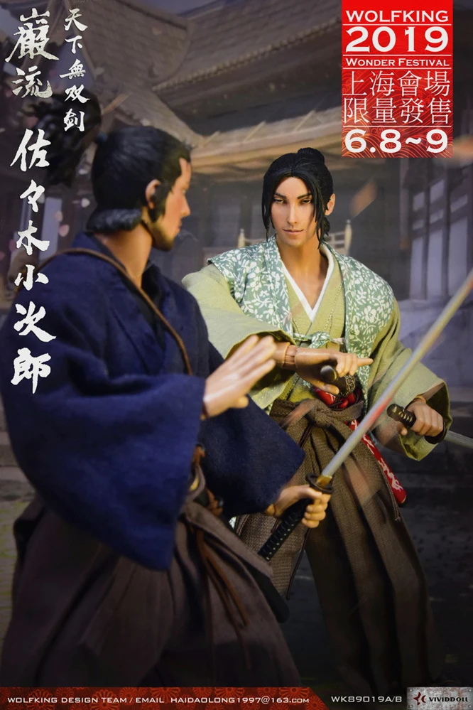 WOLFKING 1/6 Scale Sasaki Kojiro WF2019 Мужская фигурка, коллекция японских фигурок