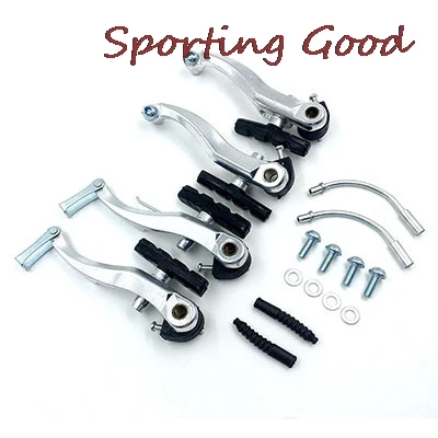 1 Set Mountain Biker MTB Line Pulling Caliper Disc Brake Set Bicycle Cycling Aluminium Alloy V Brake Set Front And Rear