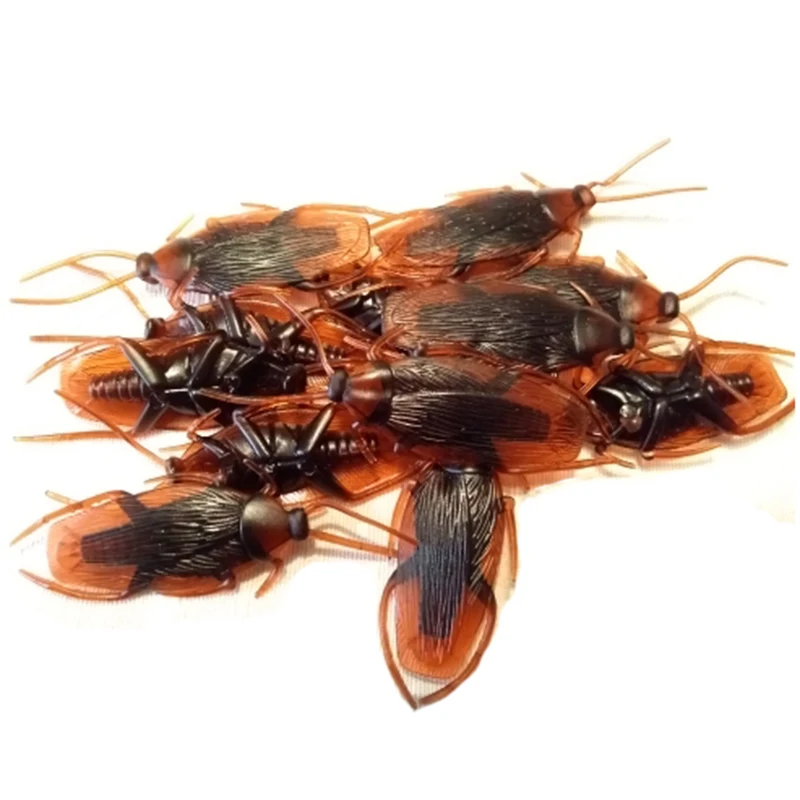 12Pcs Brown Cockroach Trick Toy Party Halloween Haunted House Prop Decor TL 