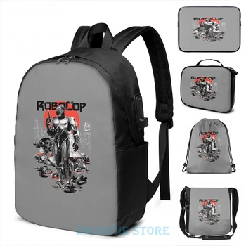 

Funny Graphic print ROBOCOP(3) USB Charge Backpack men School bags Women bag Travel laptop bag