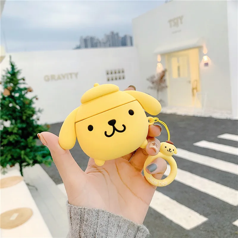 Силиконовый чехол с 3D ночной яростью для Airpods Pro, милый чехол для наушников с Bluetooth для Airpod Pro, чехол для Air Pods Pro 3 с брелком - Цвет: Pudding dog