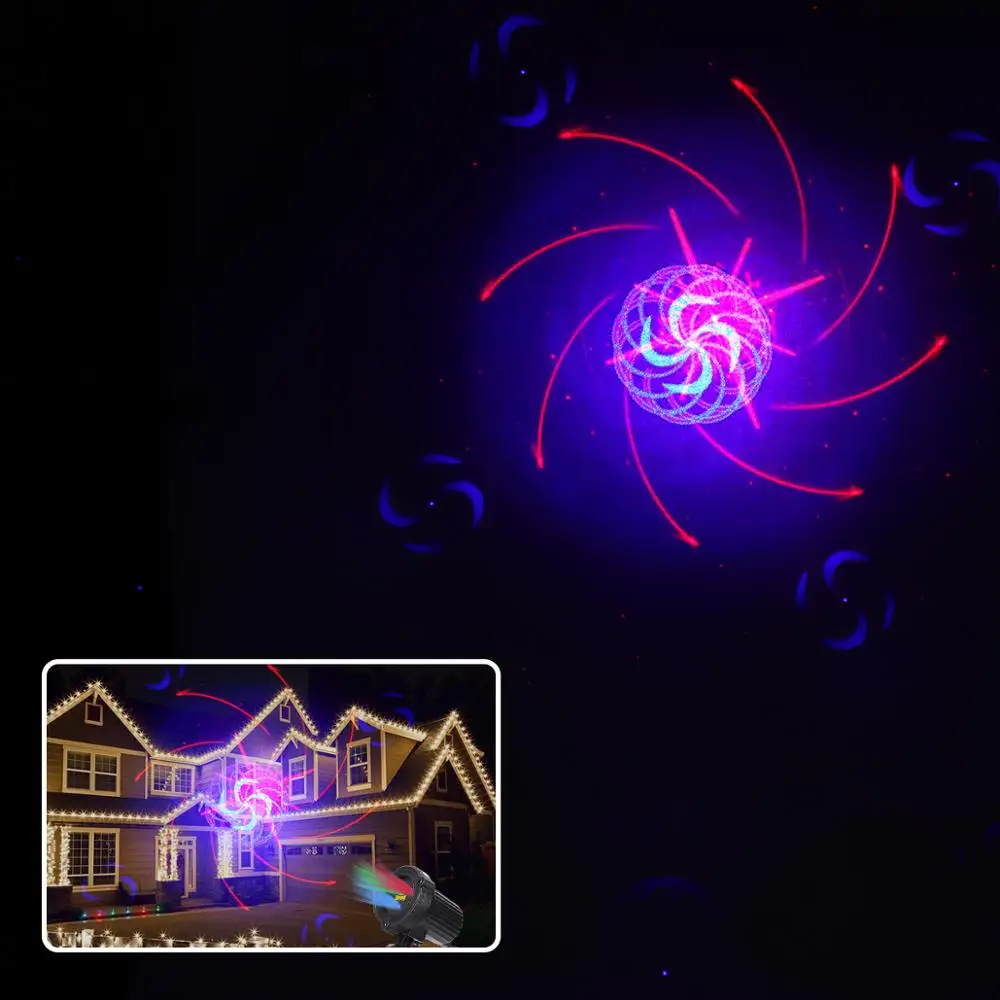 Дистанционный RGB Рождественский лазерный светильник-проектор 32 режима Открытый Сад водонепроницаемый лазерный светильник для рождественской елки вилла дом праздник светильник