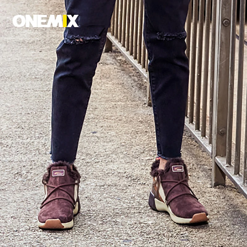ONEMIX зимняя водонепроницаемая походная обувь уличная спортивная без шнуровки