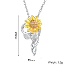  Rose Valley Sunflower Pendant Necklace for Women Flower Pendants Fashion Jewelry Girls Gifts YN040 
