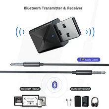 Bluetooth 5,0 аудио приемник передатчик Мини стерео AUX RCA USB 3,5 мм разъем для ТВ ПК автомобильный комплект беспроводной адаптер