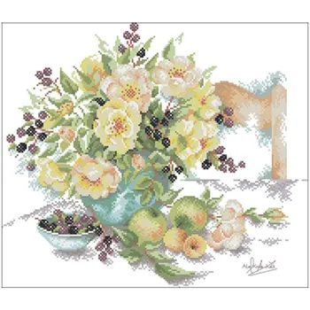 

Vase on the table patterns Counted Cross Stitch 11CT 14CT 18CT DIY Cross Stitch Kits Embroidery Needlework Sets home decor