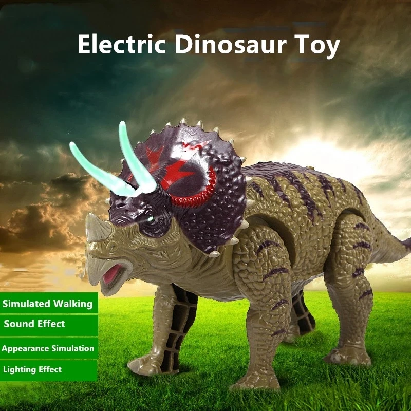 Kid Educaitional Toy High Simulation Electric Dinosaur Can Walking  Music Sound Flash Light Effect Boy Gift Model Dinosaur Robot 2