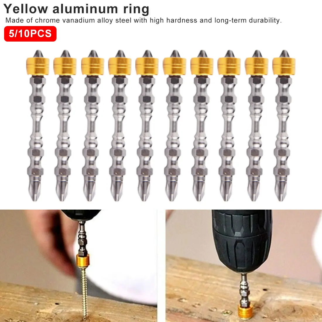 10 шт./5 шт. Магнитный Бит Набор 65 мм Phillips Электронная отвертка биты с двойной головкой для винтов с гипсокартоном