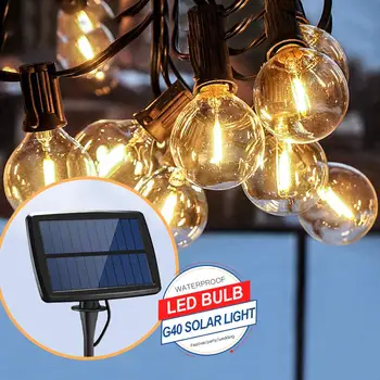 Tuin Solar Light 4 Modi 25 Led 2700K G40 Tungsten Solar String Light Kerst Garland Solar Tuin Waterdicht Lichten outdoor