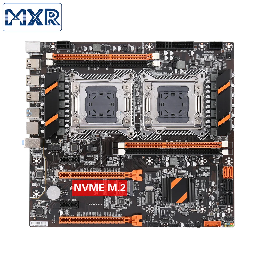 Материнская плата X79 с двойным процессором LGA 2011 E-ATX USB3.0 SATA3 PCI-E 3 0 16X NVME M.2 SSD