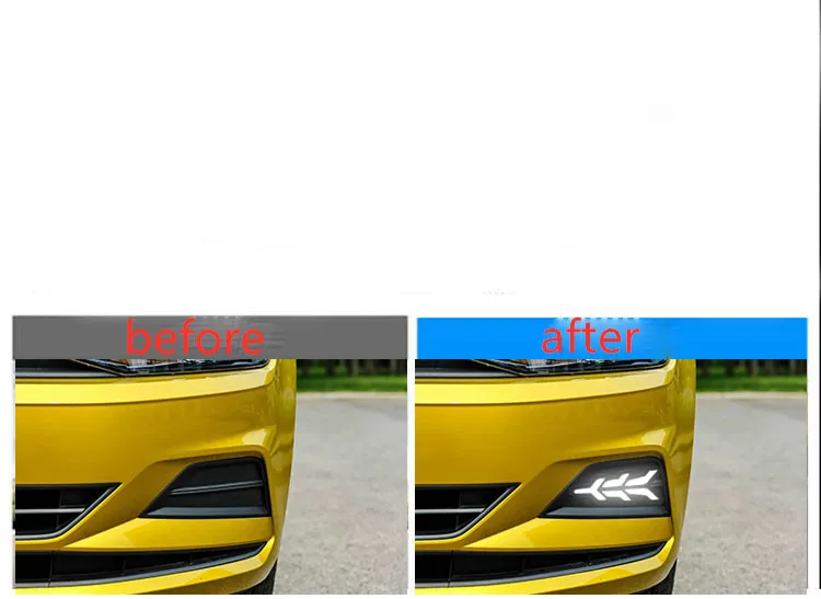 EOsuns led drl дневные ходовые огни для Volkswagen polo с динамическим движущимся желтым поворотным сигналом и синим ночным светом