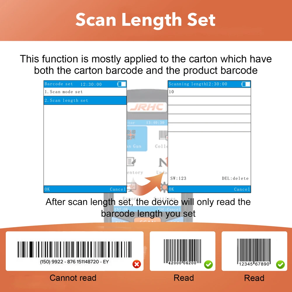 1D 2D QR Inventário portátil PDF417 Scanners