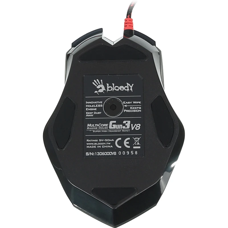 Мышь A4 Bloody V8 черный оптическая(3200dpi) USB игровая(8but