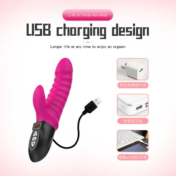 G Spot Vagina Dildo Vibrators For Women 12 Mode Vibrate LCD 45° Heating Chargeable Vibrating Female Masturbator Sex Toys Machine 5