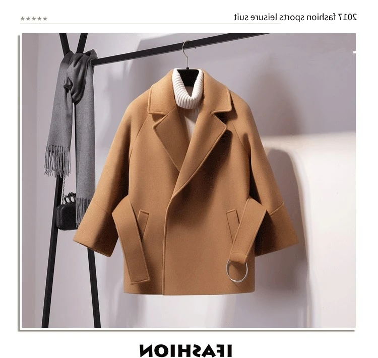 2020 New Petite Short Wool Coat Female 