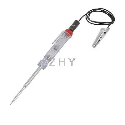

Red Cap Clear Blue Handle Circuit Voltage Test Pen DC 6V-24V for Cars