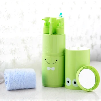 

Hot sales Multifunctional Travel Mouthwash Cups Comb Toothbrush Toothpaste Towel Storage Boxes with Mirror