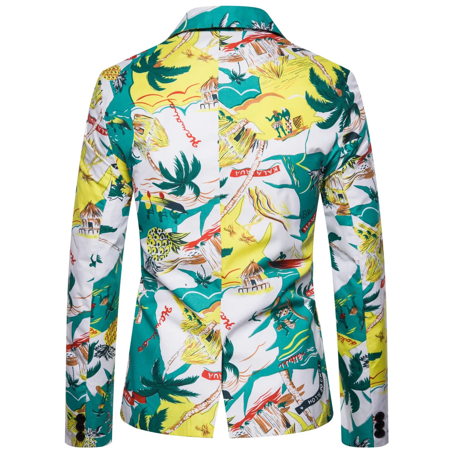 В богемном стиле, пиджак в стиле «хип-хоп» Для мужчин пиджак Повседневное пиджак Тонкий вечерние костюм полноцветное принтованное пальто