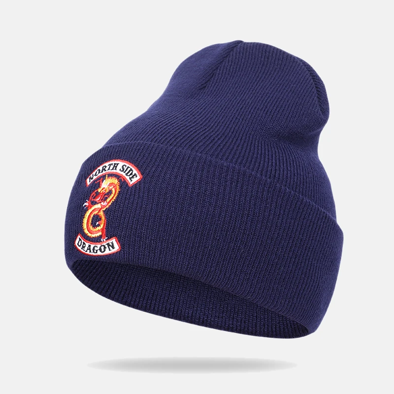 Популярная шерстяная шляпа ривердейла с вышивкой вязаная шляпа теплая с капюшоном хип-хоп шапочки зимняя шапка - Цвет: 10