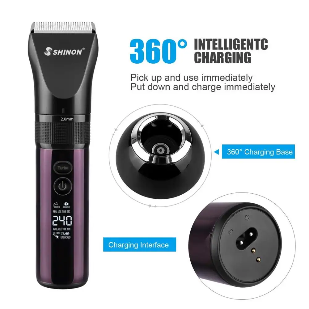  Men LED Display 3 Modes Electric Hair Clipper Dual Charging Method Hair Trimmer Professional Hair C