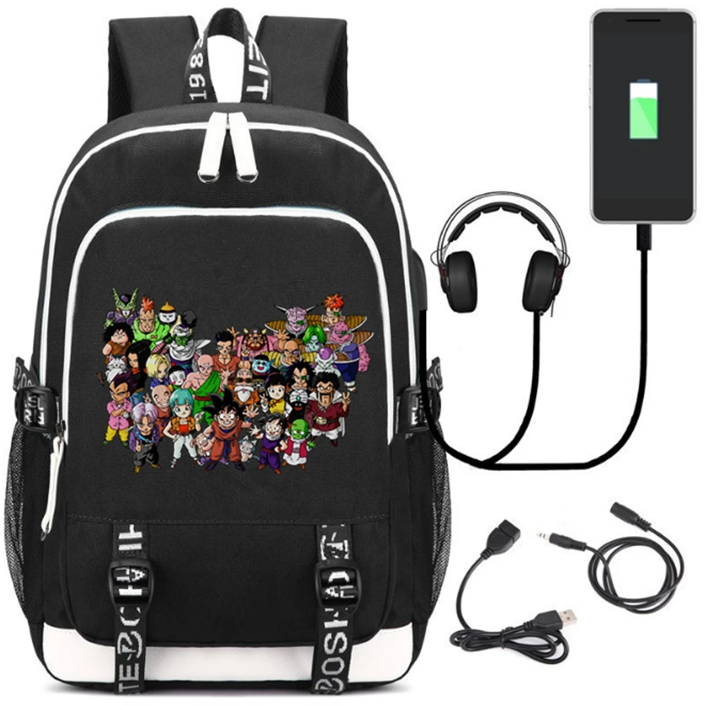Style 21 Мультяшный рюкзак Dragon Ball Z Saiyan, USB порт, рюкзак, сумка со змеиным узором для подростков, студентов, школьные сумки, дорожная сумка на плечо для ноутбука - Цвет: Style 21