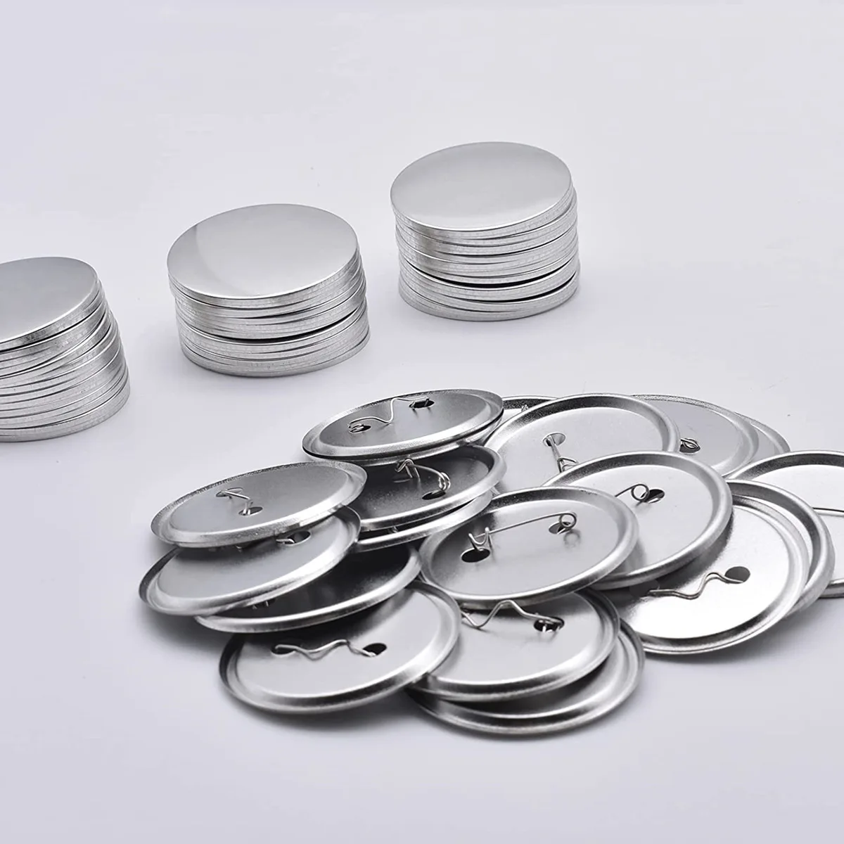 100/200 Sets Metal Badge Pin Button Parts 25-75MM For Art Crafts