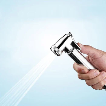 

Bidets Faucet Sprayer Handheld Toilet Bathroom Bidet Garden Faucet Bidet Head Solid Brass Chrome Silver Pet Shower Spray