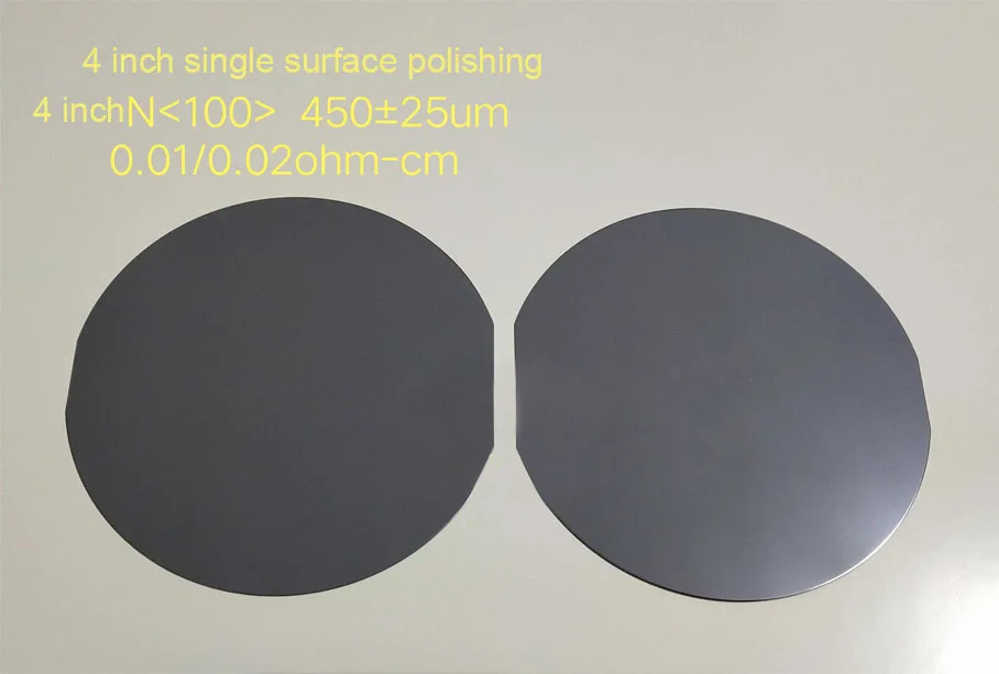 4 inch Single sided Polished Silicon Wafer High purity Single Crystal