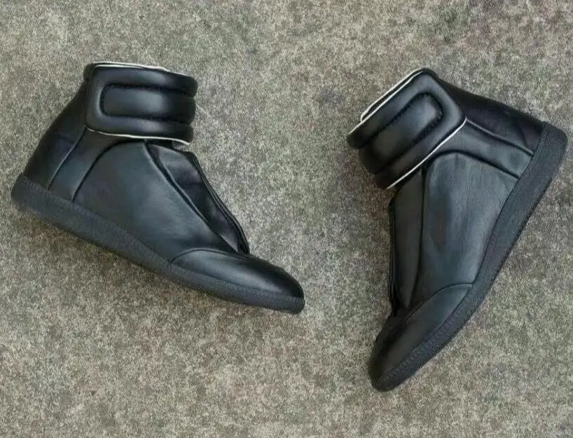 AS THE PICTURE Mens Casual Shoes Hook& Loop Celebrity Men Fashion Sneakers Shoes Lace Up High Top Male Leisure Shoes Spring Autumn Size 38-46 - Цвет: AS THE PICTURE