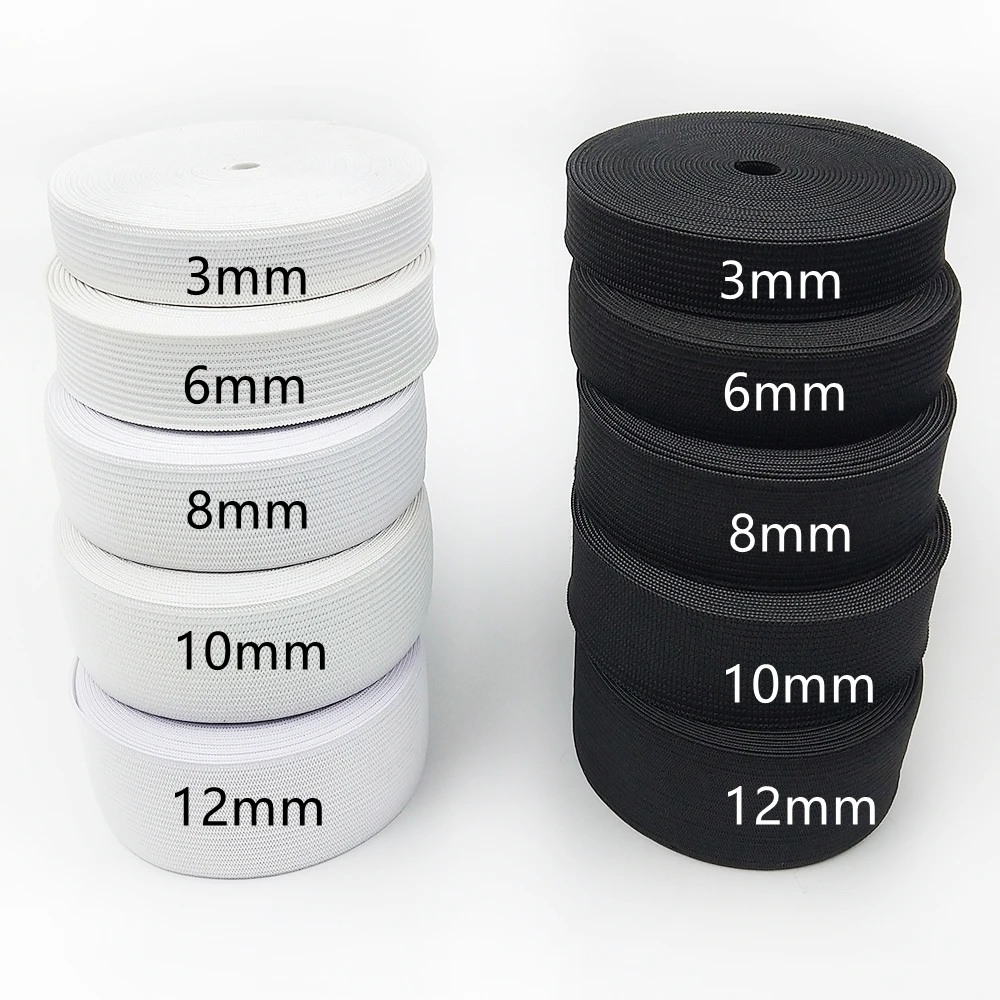 5yards/Lot High-Elastic Spandex Band Trim Sewing Elastics Ribbon White/black DIY Sew Elastic Garment Accessories 3/6/8/10/12mm | Дом и сад