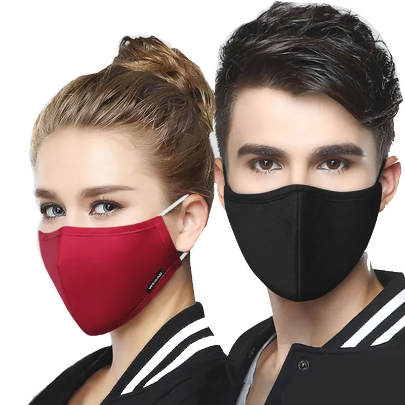 Wecan Тканевая маска для лица черные маски рта против гриппа PM2.5 Пылезащитная