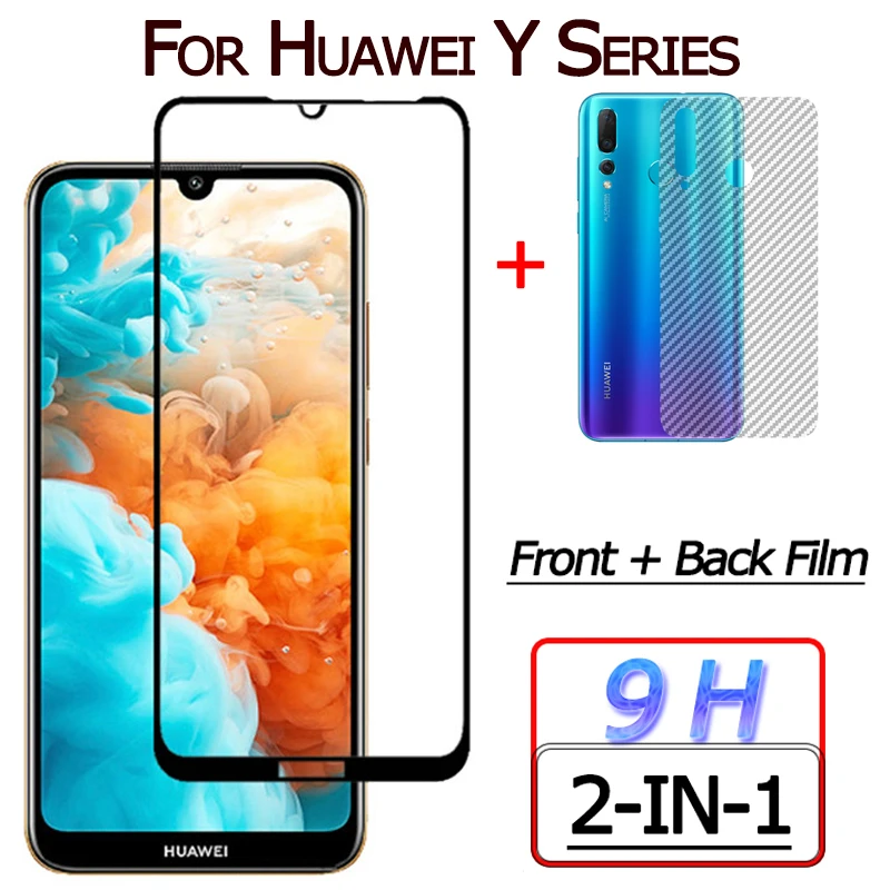 Передняя+задняя стекло Huawei Y5 Y6 Y7 Y9 Prime закаленное стекло на Huawei Y6 защитное стекло на Y9 стекло хуавей у6 стекло хуавей у9 прайм защитная пленка у5 стекло Huawei Y7 glass
