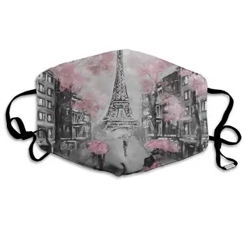 

Face Mask Art Paris Eiffel Tower Watercolor Fabulous Cycling Half Face Earloop Face Mask For Men