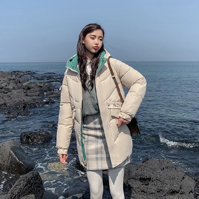 

Photo Shoot 19 Autumn South Korea Dongdaemun Autumn And Winter Down Jacket Women's Loose-Fit Students BF Cotton Overcoat INS